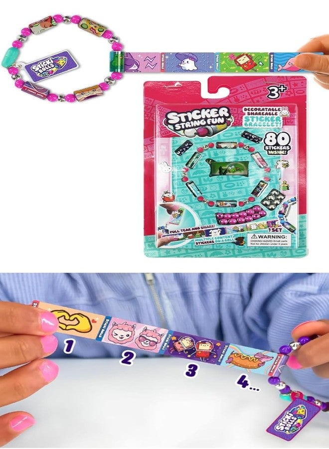 Sud Scrub Sticky Rolls Bracelet, DIY Sticker Bracelet Making Kit for Girls, Wearable Crafting Fun with 100pcs Colorful Stickers, Kids Bracelets for Girls Age 6-12, Creative Jewelry Making Set - Image 1